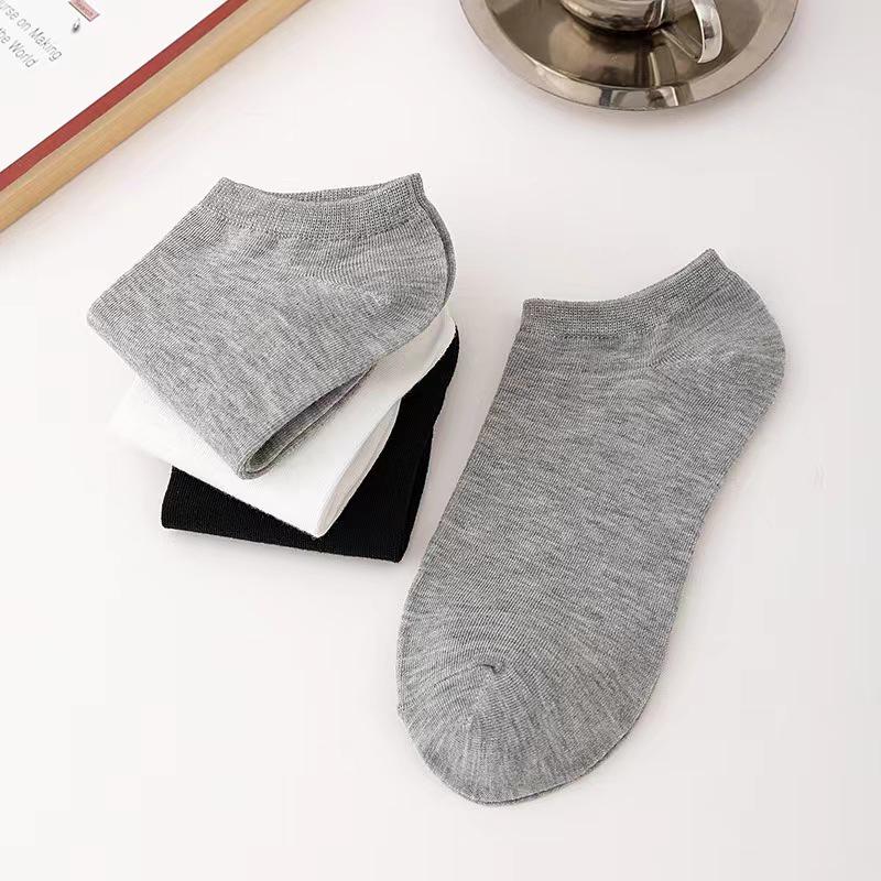5/6/12 Pairs Men's Boat Socks Breathability Sweat Absorption Sports Business Socks Leisure Solid Color Men's Low Tube Floor Sock
