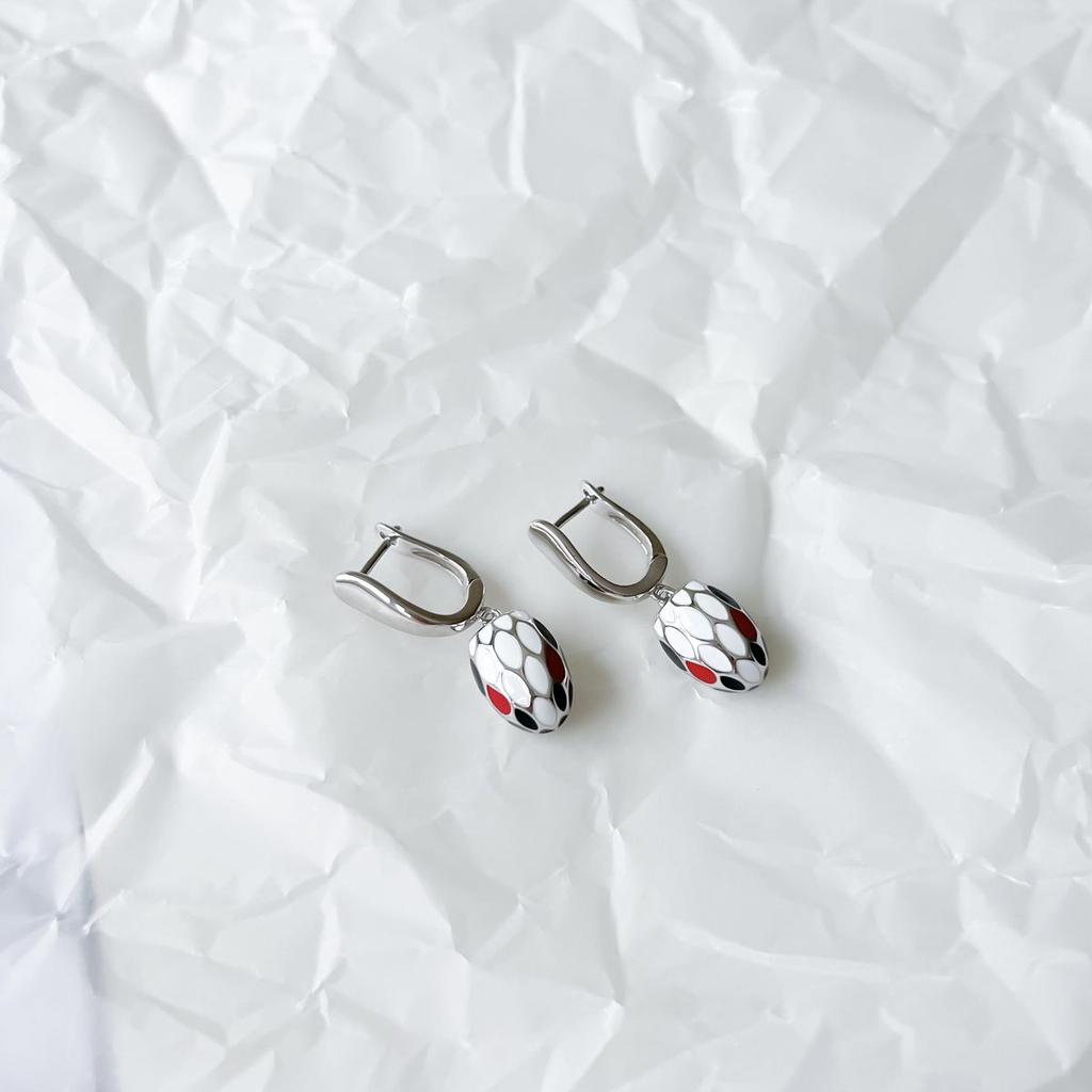 Серебряные серьги с емаллю (2151296)