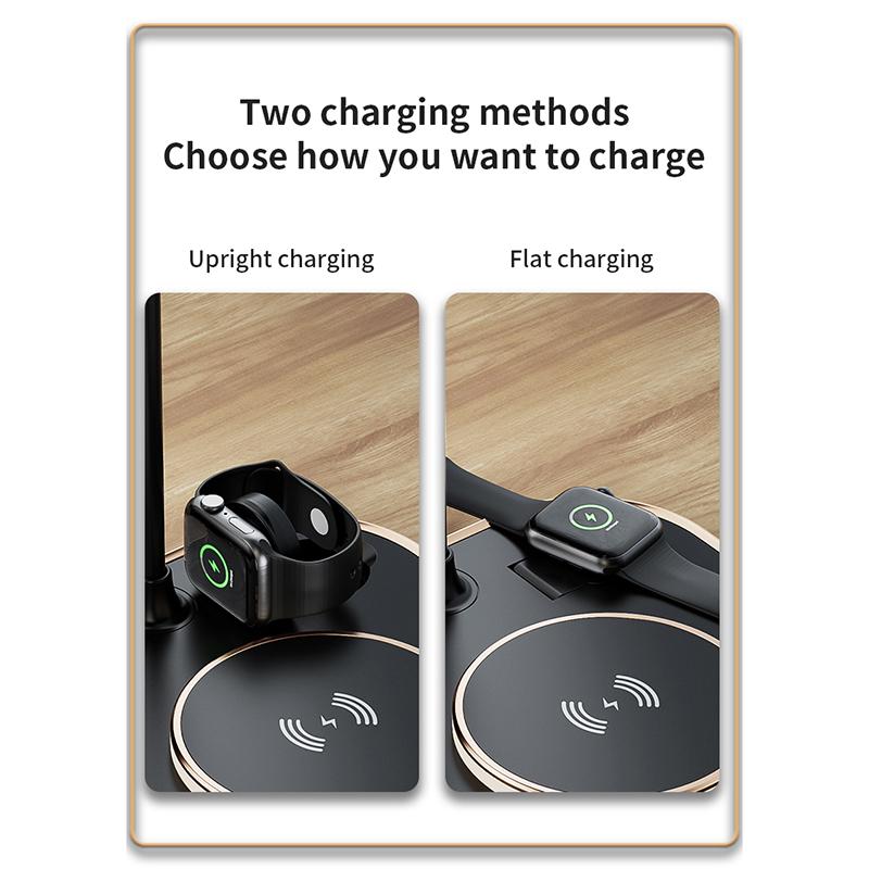 For Modern Led Office Desk Lamp Wireless Charger Lamp 15w Fast 3 In 1 Wireless Charging For IPhone Phone Watch Earphone