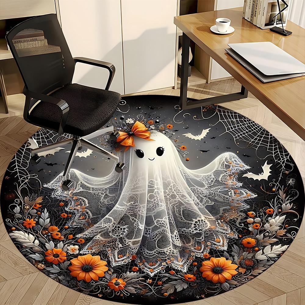 1pc Ghost Decorations Chair Carpet for Office, Soft Comfortable Mat For Office, Living Room, Bedroom, Machine Washable Carpet yy251112228