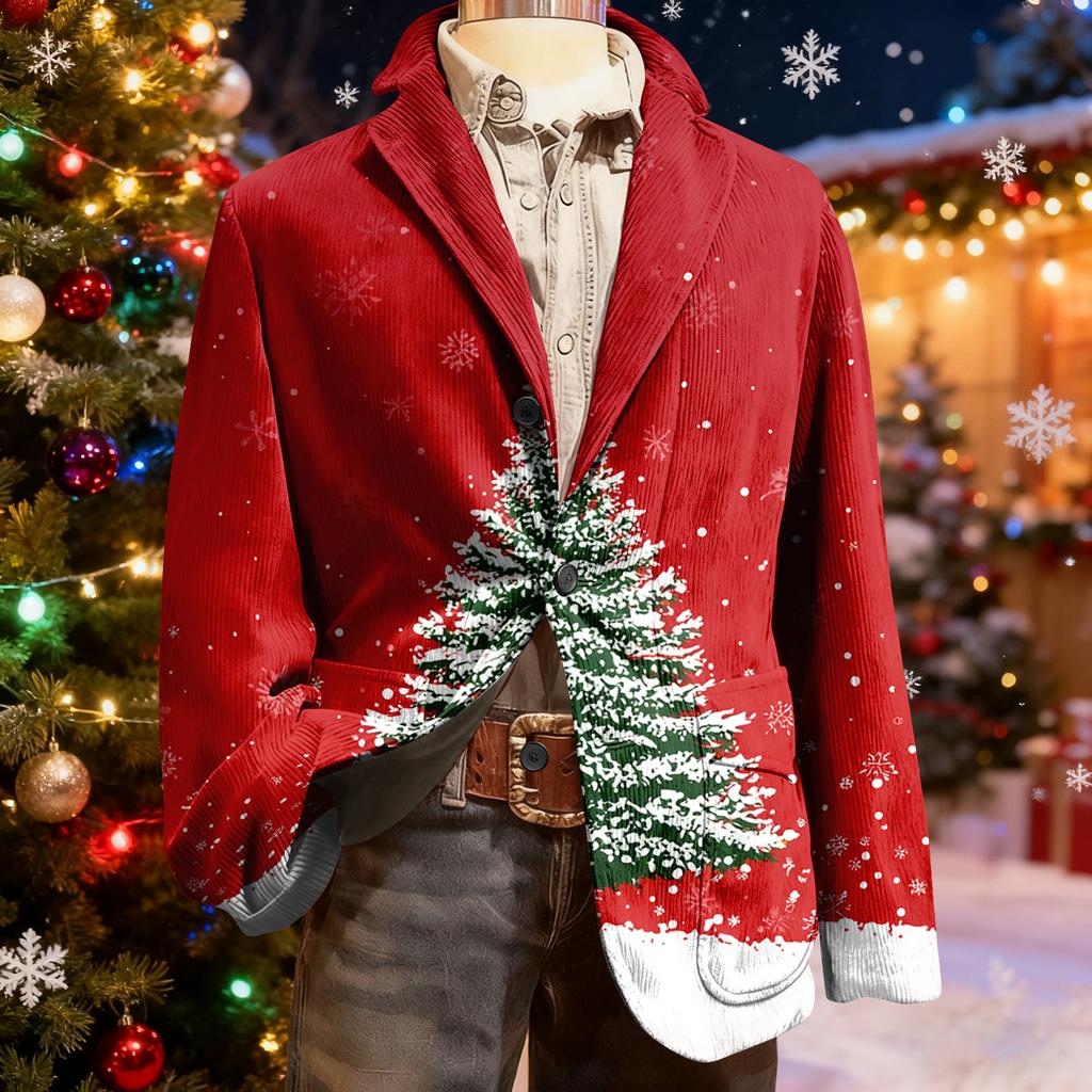 Мужской уродливый рождественский вельветовый теплый карманный пиджак-кардиган, мужской повседневный костюм