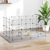 28 Piece Pet Cage with Door Black 35 x 35 cm Steel