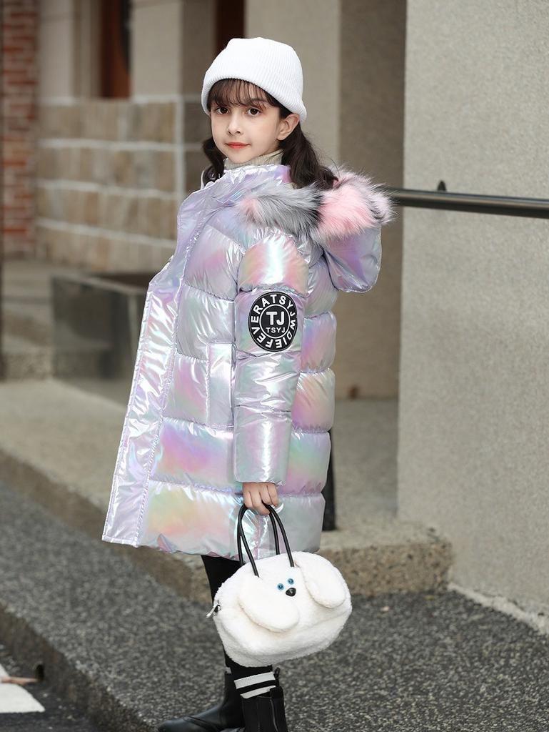 Зимняя хлопковая одежда для девочек Новая зимняя пуховая хлопковая одежда Детские куртки Глянцевые хлопковые куртки Мода