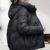 GMXIA женские винтажные повседневные однотонные куртки и пальто с капюшоном на осень и зиму с длинными рукавами и принтом