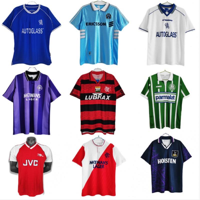 Classic Retro Football Shirts Men Man Utd Arsenal Barca Real Madrid Spurs Chelsea PSG Striped Sports Jerseys
