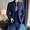 Мужской высококачественный костюм-тройка в стиле business casual для свадьбы, набор жилет-брюки, красивая модная банкетная одежда