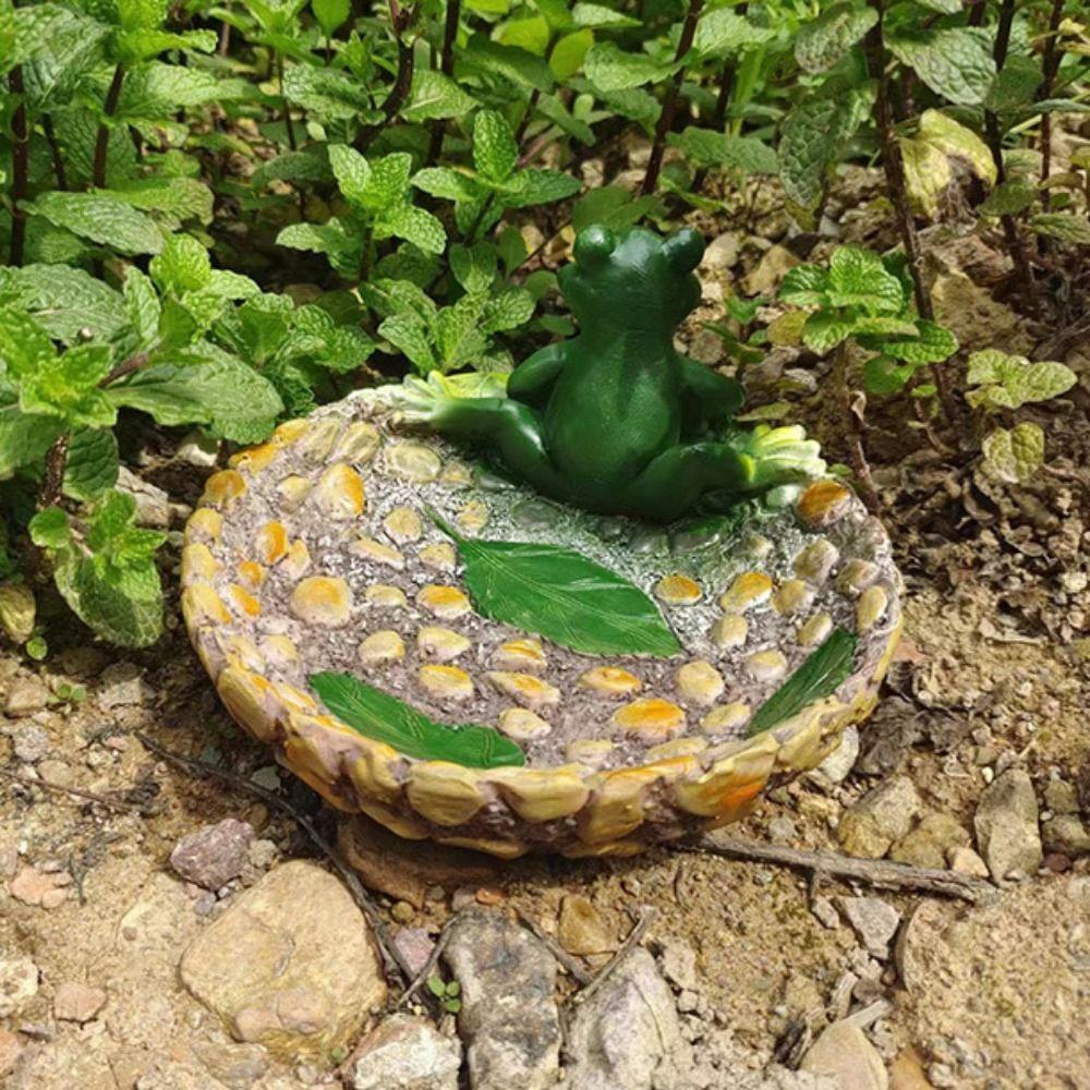 Творческий микроландшафт смоляная статуэтка лягушки милый мультфильм имитация лягушки украшения 3D лягушка поднос для хранения в помещении