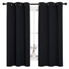 Blackout Curtains 2 Panels Thermal Insulated Grommet Darkening Drapes Solid Black Long Curtain for Bedroom Window Living Room
