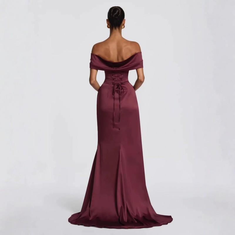 2026 One-Shoulder Tie Waist Slit Mermaid Evening Dress Party Banquet