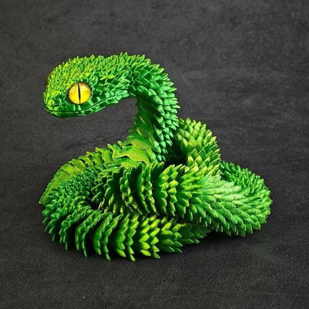 Realistic 3D Printed Snake 30/45cm 3D Printing Model Exquisite Animal Simulation Model  Home Decor