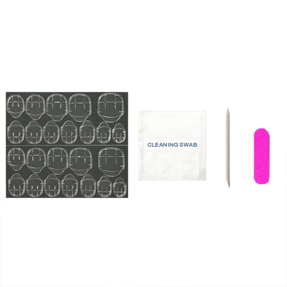 Матовые многоразовые искусственные накладные ногти, набор из 24 шт., телесный цвет с золотым блеском и черный цвет с набором