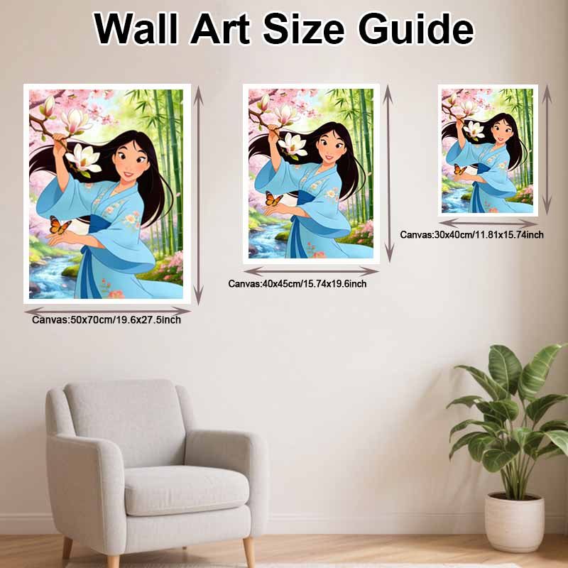 Disney Mulan Magnolia Flower Butterfly Diamond Paint Painting Art Kit Handmade DIY5D Home Decor Gift
