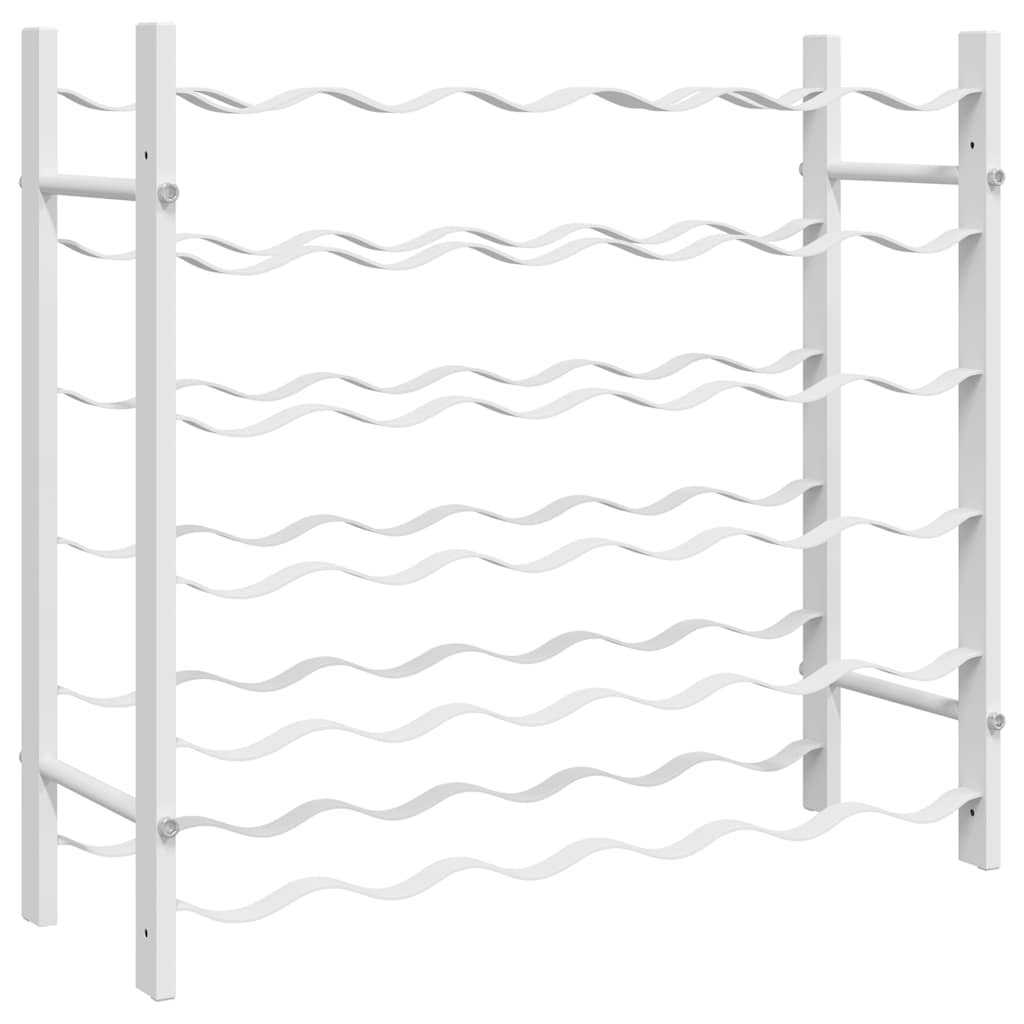 36 Bottle Wine Rack White Metal