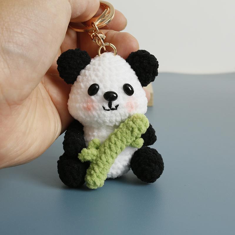 Funny Sheep Doll Crochet Keychains Custom Crochet Cartoon Animal Doll Series Keyring Knitting Bee Doll Cute Keychain