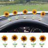 2/5Pcs Shaking Head Sunflower Car Decoration Adhesive Auto Dashboard Center Console Yellow Flower Ornament Doll Toy
