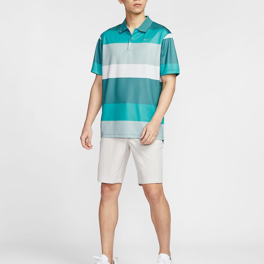 Nike Victory+ AS M NK DF PRT Поло с коротким рукавом в полоску с логотипом бренда Мужские поло Синий FZ7449379