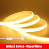 AC 220V COB Strip 3000K 4000K 6000K White IP65 Waterproof Home Decor Flexible Ribbon LED Neon Light