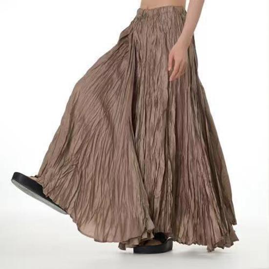 Women Maxi Skirt Elastic High Waist Super Large Pendulum Design Long Skirt Pleated Dance Skirt Party Wear
