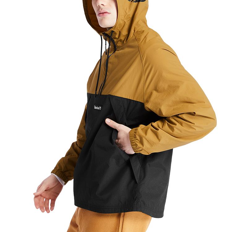 Timberland Куртка-пуловер с капюшоном и полумолнией Color Block, мужские куртки, пшеничный цвет A2BUU-P57