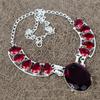 Garnet Gemstone Handmade 925 Sterling Silver Jewelry Necklace 18" KKG-424