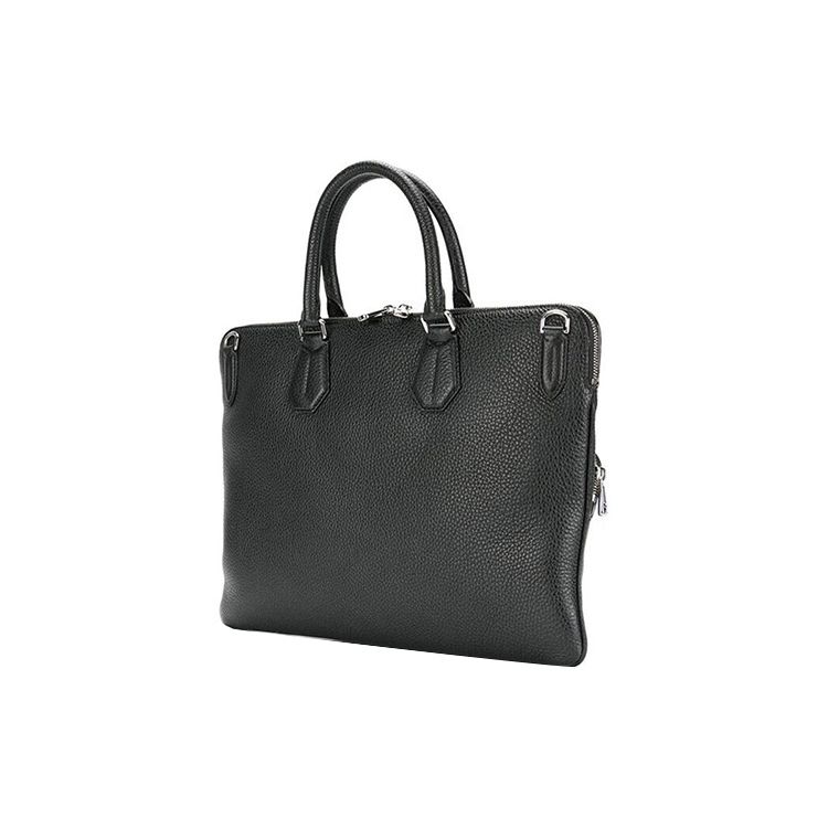 Bally Кожаный портфель с карманом на молнии в полоску Мужские сумки Черный 6218262
