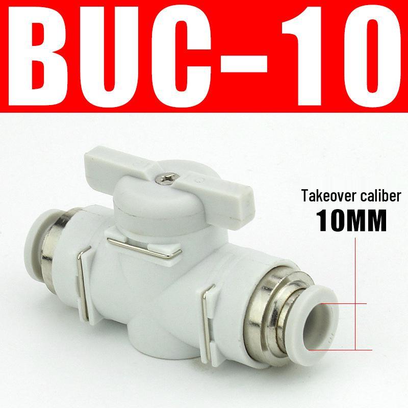 Pneumatic BUC-6-10 Hand Valve: 8mm Air Hose, 12mm Manual Straight Valve with Quick Connect Fitting