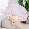 1Pcs Japanese Folding Fan Summer Silk Cloth Durable Retro Fans
