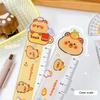 1Set Cartoon Cute Plastic Capybara Ruler High Quality Straightedge Protractor Portable Measuring Tools School Office Supplies