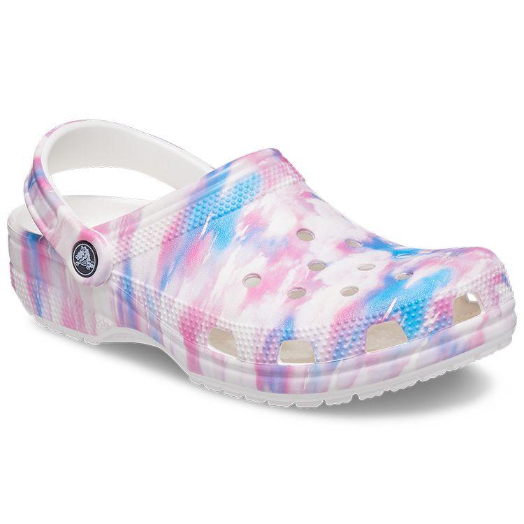 Crocs Классические кроксы унисекс розово-белые из дышащей ЭВА для улицы 207567-94S
