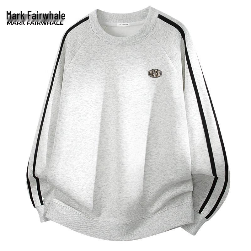 Mark Fairwhale Men's American Style Color-Block Crewneck Pullover Sweatshirt
