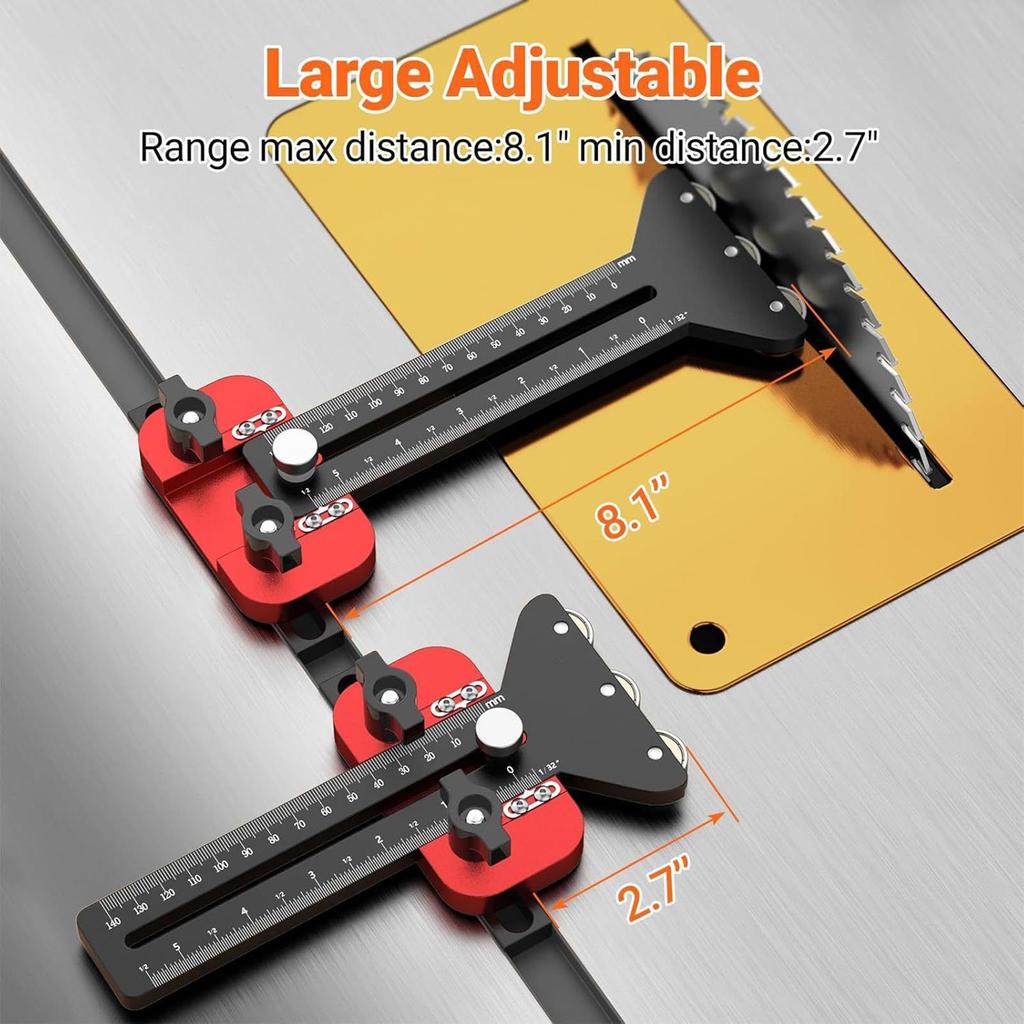 Adjustable Thin Rip Jig Aluminum Alloy Router Table Fence Precision Cutting Guide for Tablesaw Planer Sled Woodwork Accessories