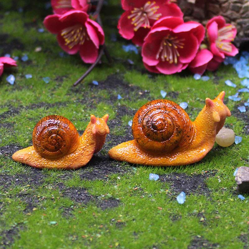 Micro Landscape Simulation Small Snail Garden Decoration Snail Ornament Snail Model Resin Craft Miniature Figurine Home Decor.