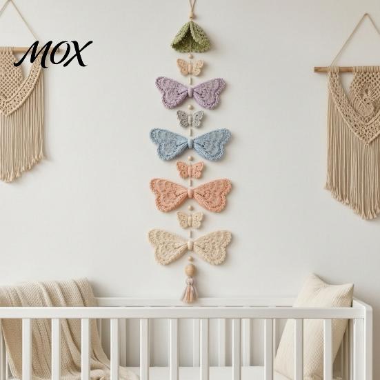 Complete Material Package Garden Cascade DIY Crochet Kit, Butterfly/Halloween/Flower/Bee/Bird/Dog Theme, Handmade Home Decor Wall Pendant for