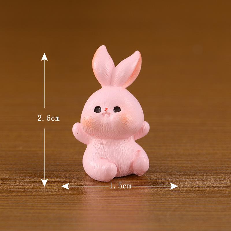 Micro Landscape Creative Cute Bunny Family Animal Doll Decoration Accessories Mini Table Top Resin Ornaments Decoration Crafts
