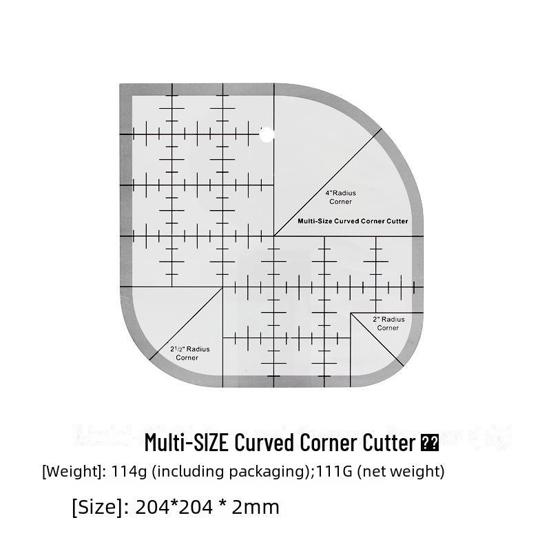 Многофункциональная нескользящая акриловая линейка для квилтинга с закругленным краем для самостоятельного шитья и пэчворка