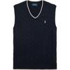Polo Cable Knit Cotton Vest Men Tops Navy-Blue 710970288-001