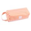 Large Pencil Case Pink Double Tier Handle Design Large Capacity Durable Canvas Pencil Bag for