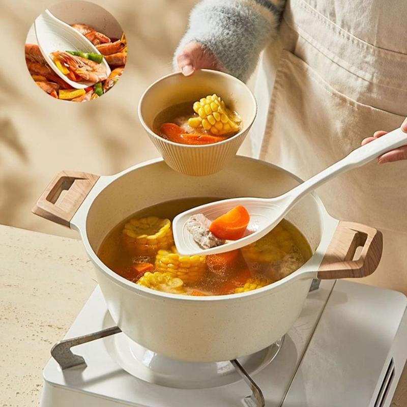 Силиконовая ложка многофункциональная удобно держать нескользящая круглая ручка большая кухонная утварь ложка для перемешивания силиконовая посуда совок