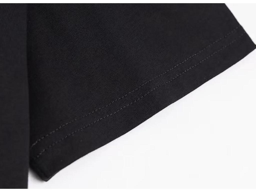 Модная unisex футболка Luo Jia: Вышитая, с коротким рукавом, свободного кроя, из чистого хлопка, парный стиль.
