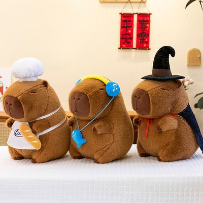Новая плюшевая игрушка капибара-волшебник детский подарок на день рождения кукла-шеф-капи кукла-наушники
