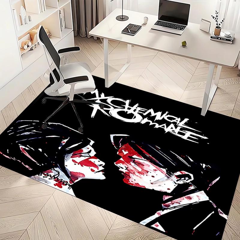 1pc My Chemical Romance Print Area Rug - Soft, Washable Non-Slip Indoor Mat, Living Room, Home Office Decorative Rug,Office Decorative