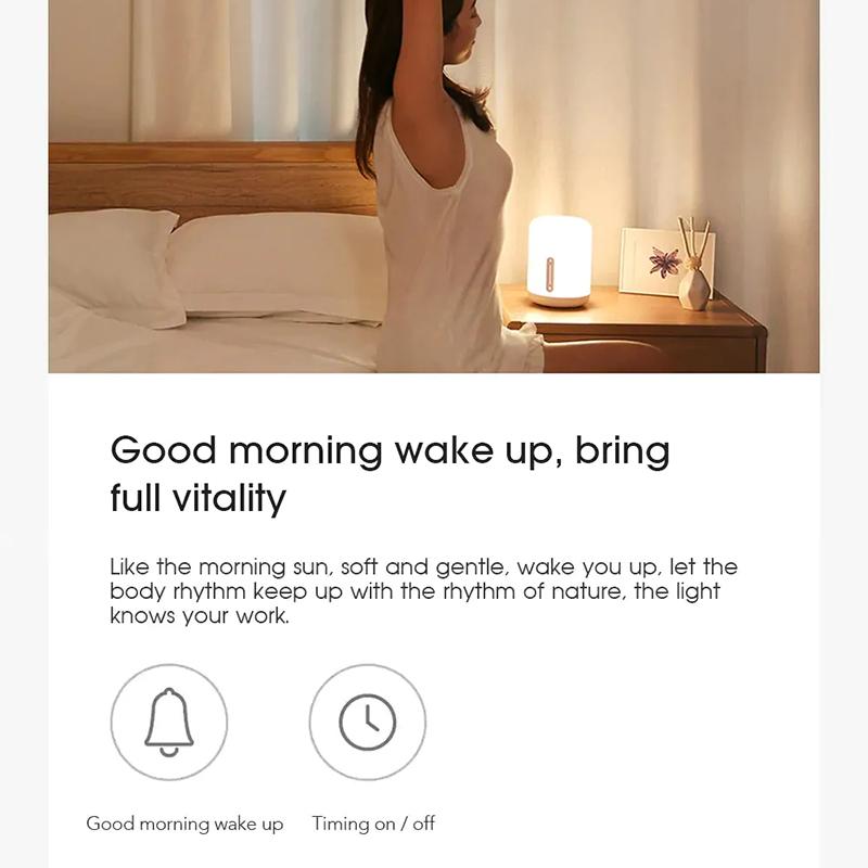 Xiaomi Mijia Smart Bedside Lamp 2 Voice Control Night Light Work With Mi Home APP Apple HomeKit Siri Eye Protection Desk Lamp