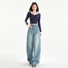 Blue Retro High Waist Wide-leg Jeans for Women In Spring Loose Lazy Relaxed Pants for Women Wide-leg Trousers for Women In Spring