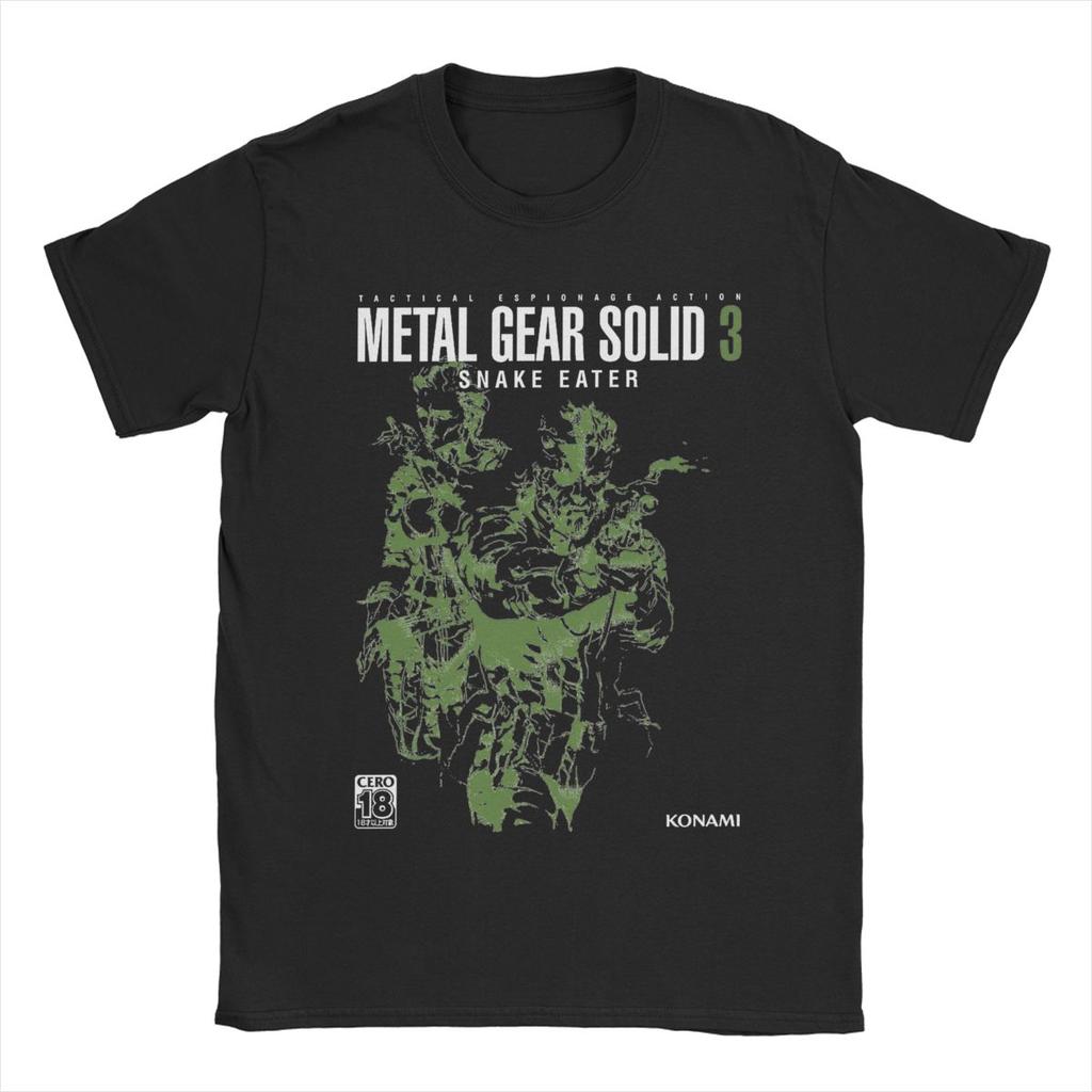 Мужская футболка Metal Gear Solid 3 Snake Awesome Футболки из чистого хлопка с коротким рукавом Футболки с круглым воротником Классическая одежда