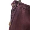 HERMES Made in Italy Linen Wide pants 34 Bordeaux Women Used
