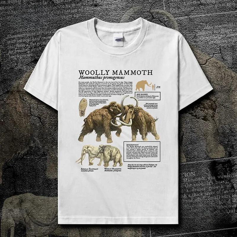 Mammoth Animal Illustration Natural Science Creative TShirt Cotton ONeck Short Sleeve Mens T Shirt New Size S3XL