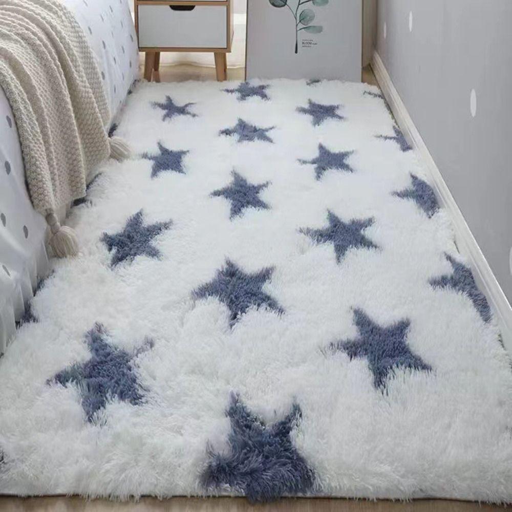 Non Slip Bedside Rugs Imitation Wool Long Hair Carpet New Sofa Cushion  Home Decor