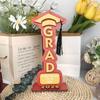 Cartoon Wooden Graduation Ornament Congrats Graduation Desktop Decoration Kids Gift