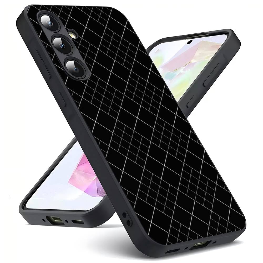 Черно-белая сетка для Samsung Galaxy S23 S24 S25 Ultra S22 Plus S21 Черный Мягкий чехол Водонепроницаемый Мягкий чехол