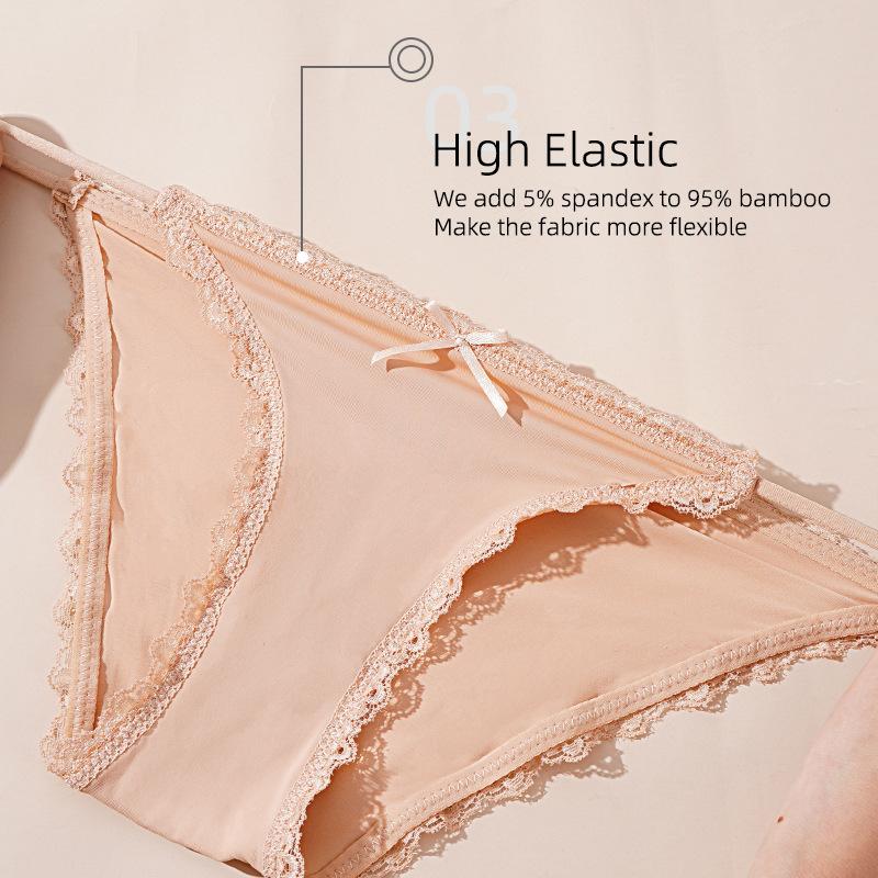Бесшовное женское нижнее белье из ледяного шелка, сексуальное нижнее белье с низкой талией и кружевным краем, тонкое дышащее нижнее белье
